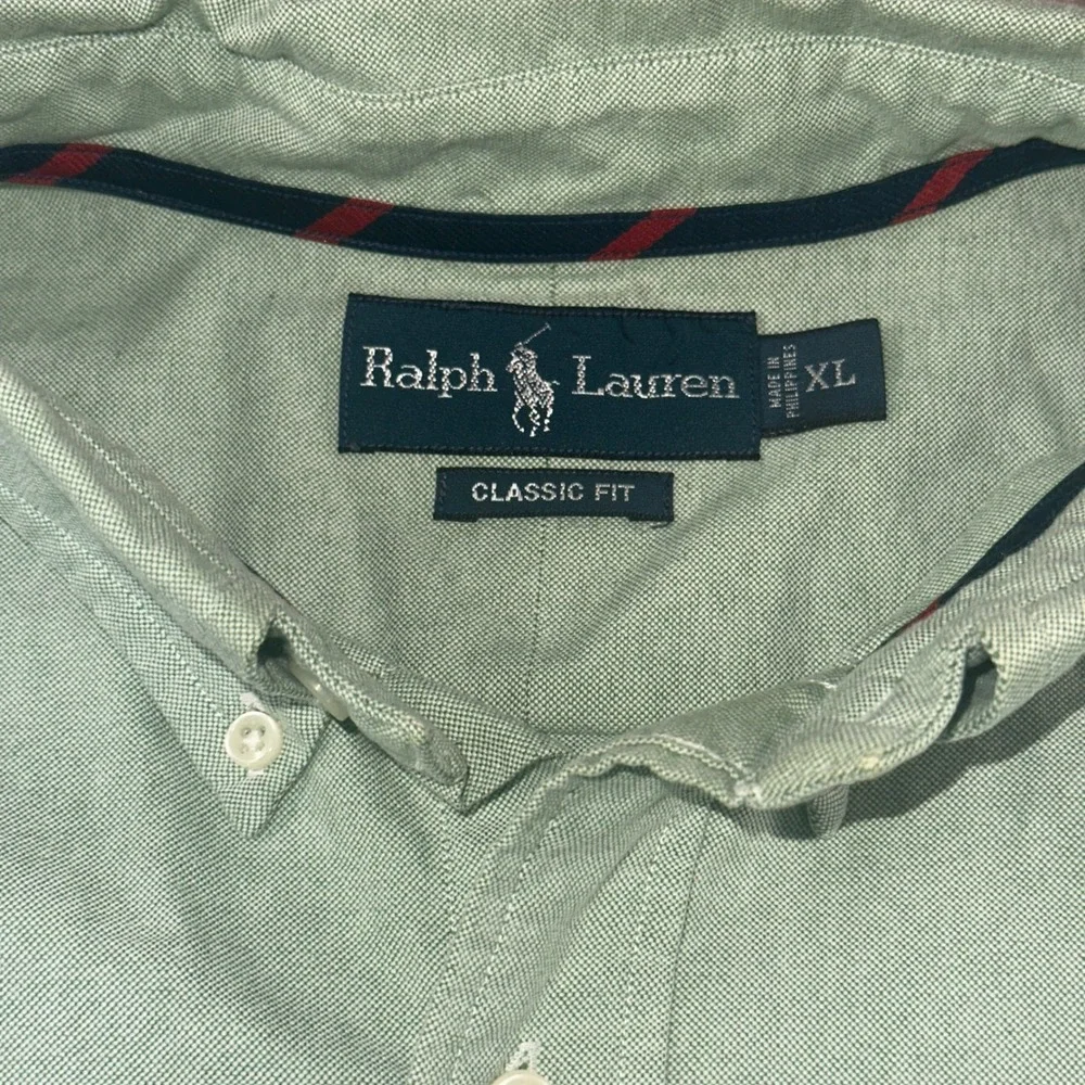 Polo Ralph Lauren Mens XL Classic Fit Oxford Button Down Shirt Green Long Sleeve